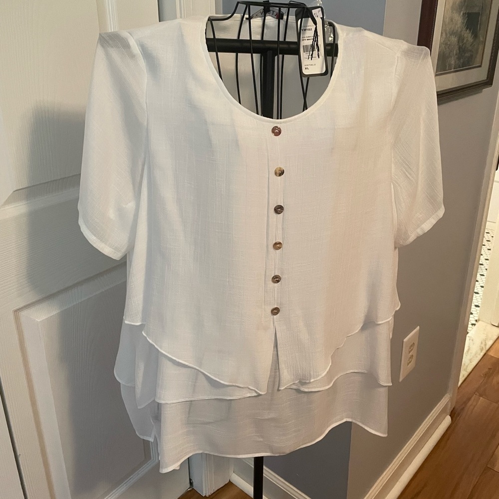 NWT White Piccadilly Tunic Top XL